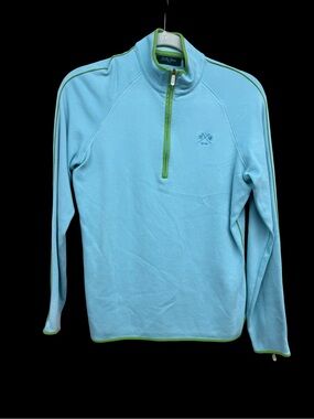 Bobby Jones Light Blue Pullover with Lime Accent